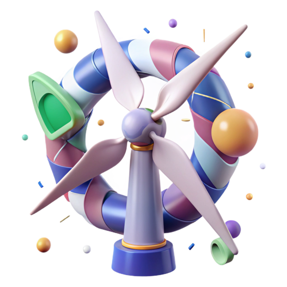extraordinary vintage Wind Turbine Generator Close Up Transparent Background png