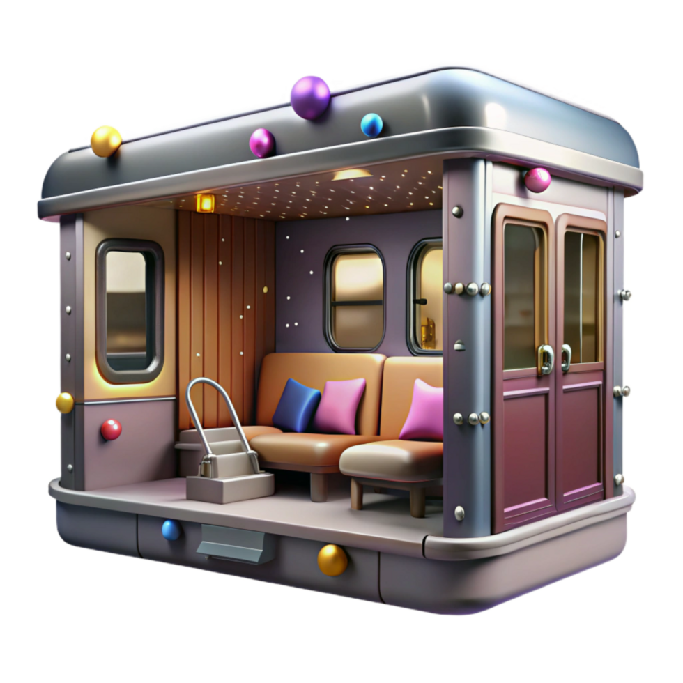 extraordinary minimalist Train Carriage Interior View Isolated Element png