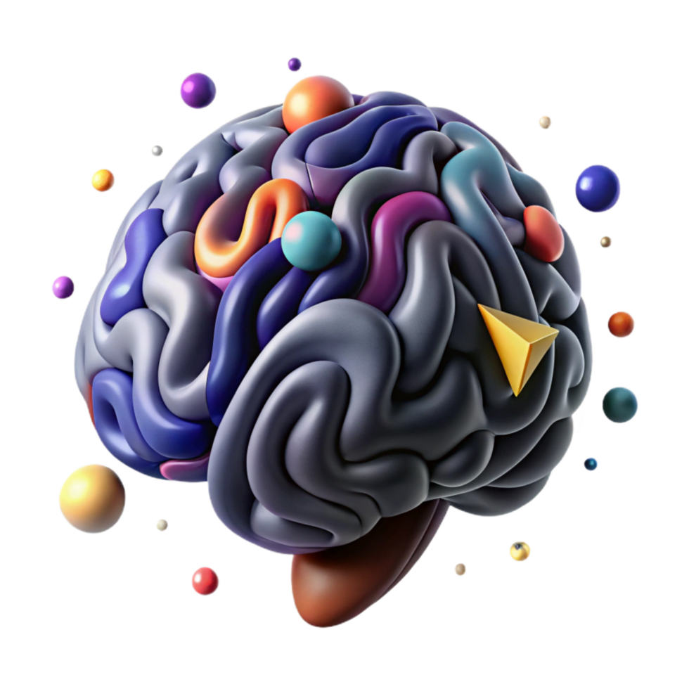 dramatic vintage Abstract Brain Pattern Multicolor Isolated original png