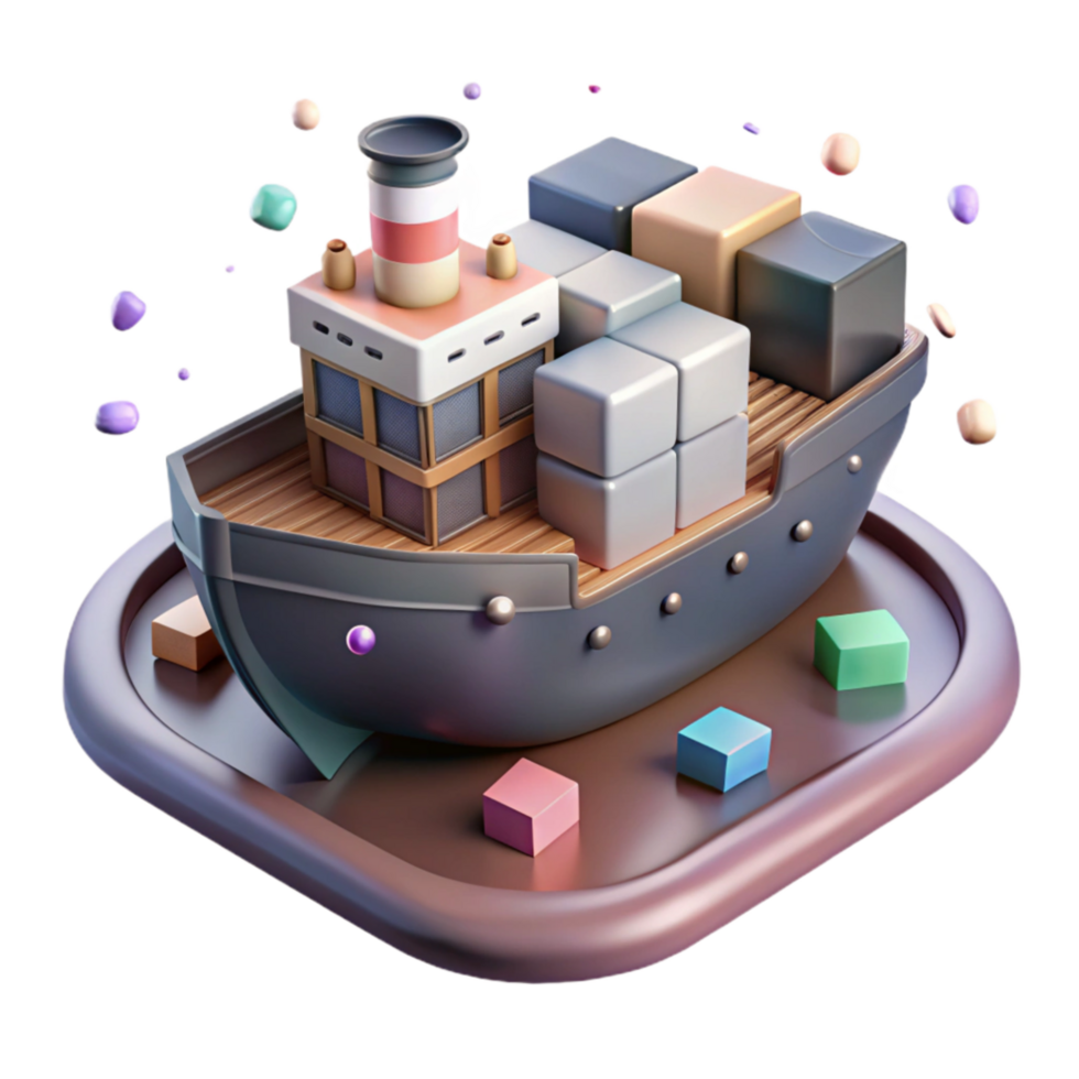 wonderful creative Cargo Ship Deck View Isolated png