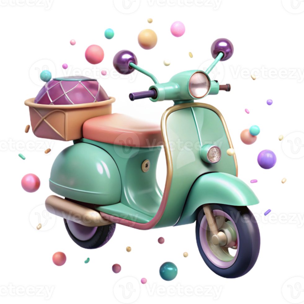 extraordinary creative Retro Scooter Front Angle Cutout authentic png