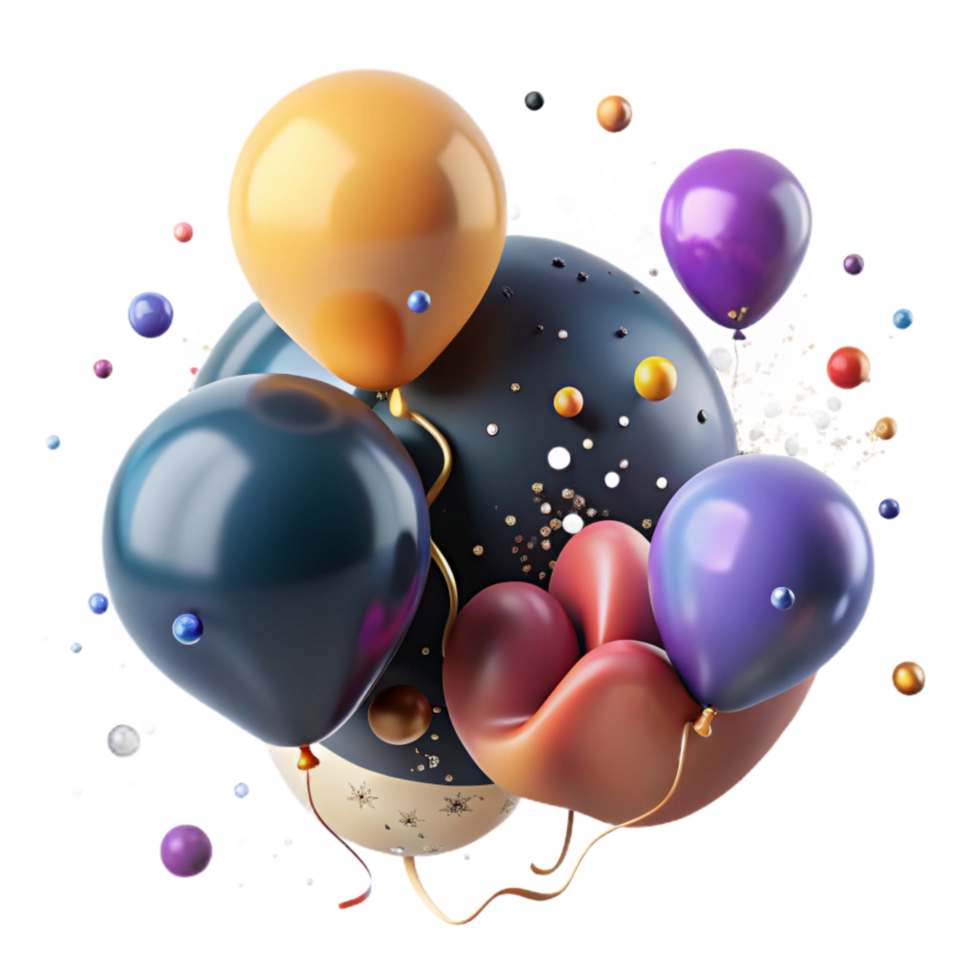 stunning vintage Colorful Balloons Released Into Sky Cutout with Soft Lighting png