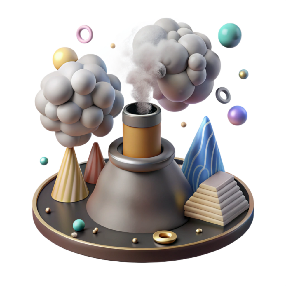 vibrant minimalist Geothermal Vent with Steam Isolated premium png