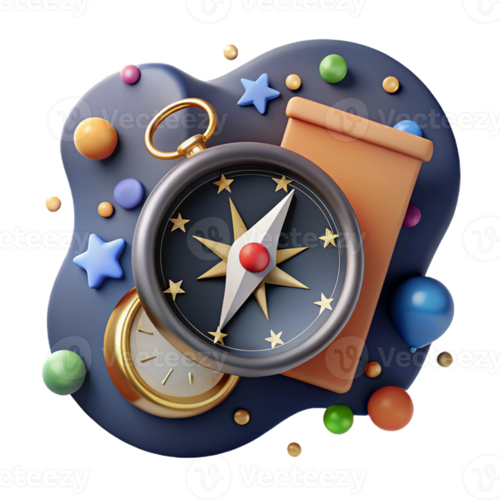 extraordinary creative Travel Compass and Map Cutout genuine png