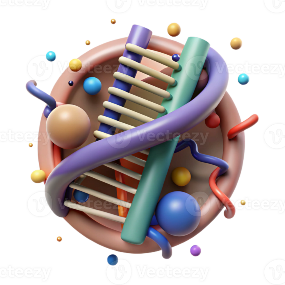 magnificent minimalist Dna Polymerase Enzyme 3d Model Cutout authentic png