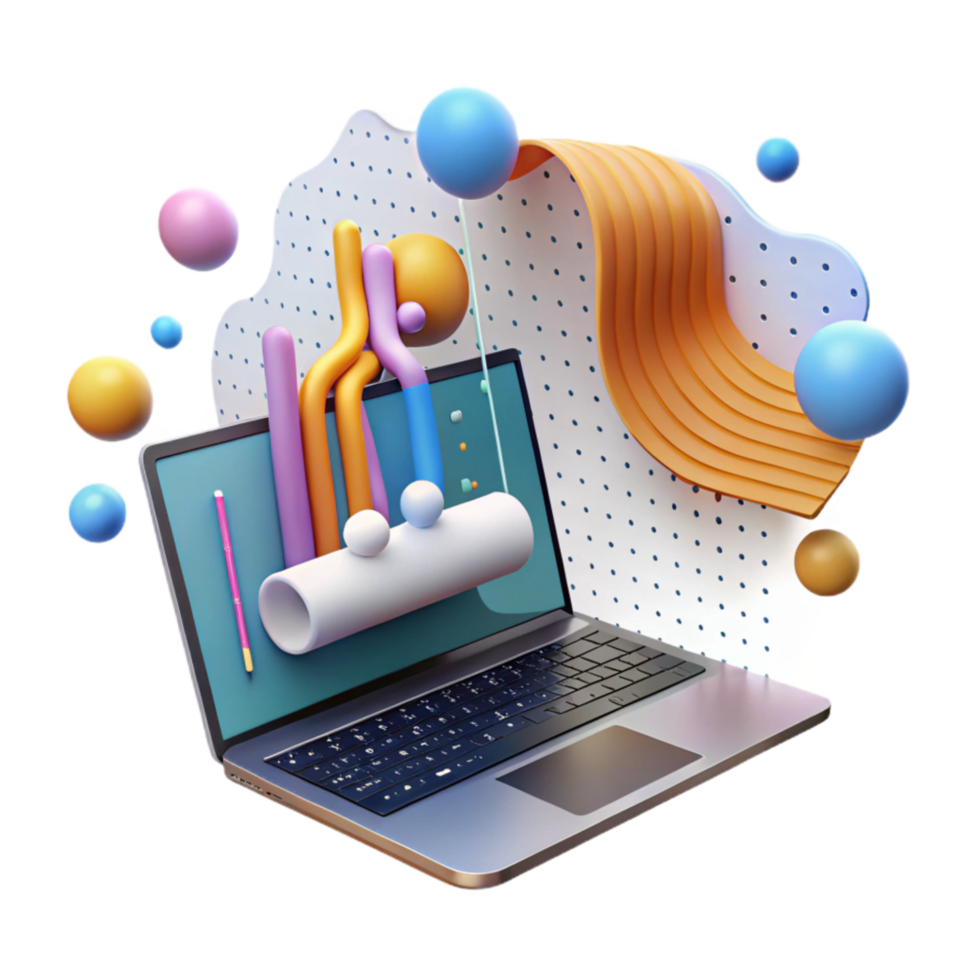 extraordinary creative Binary Code Stream Flowing From Laptop Screen Transparent Background original png