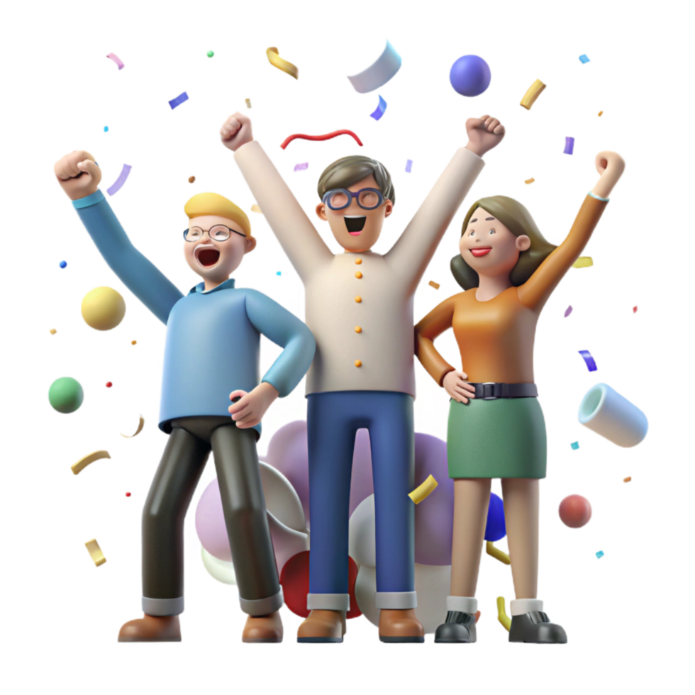 vibrant classic Group of People Cheering Isolated Transparent Background professional png