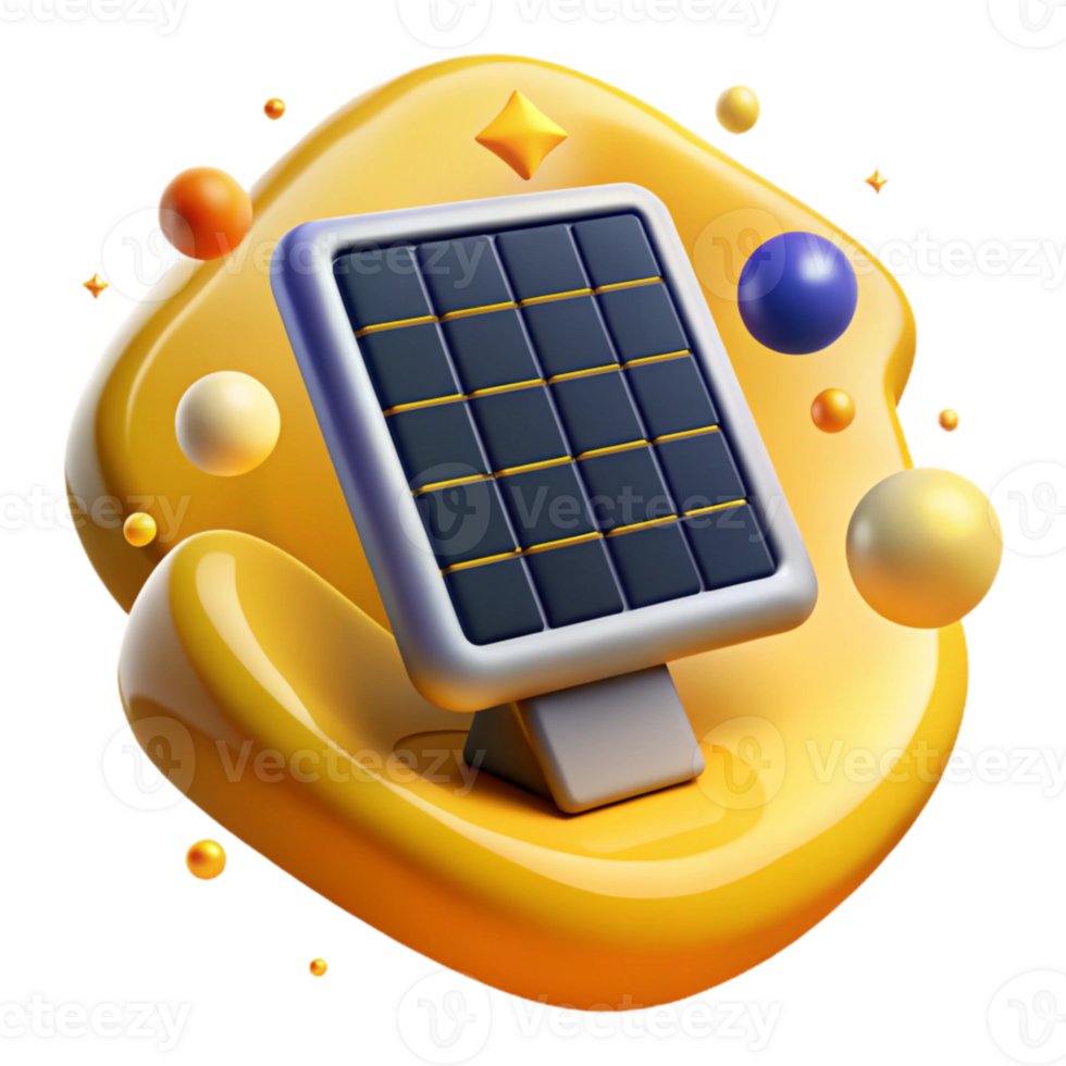 elegant artistic Solar Energy Icon with Bright Yellow Color Cutout genuine png
