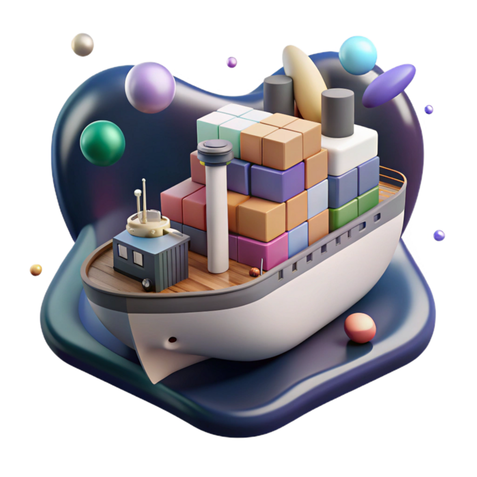 stunning minimalist Cargo Ship at Anchor Transparent Background original png