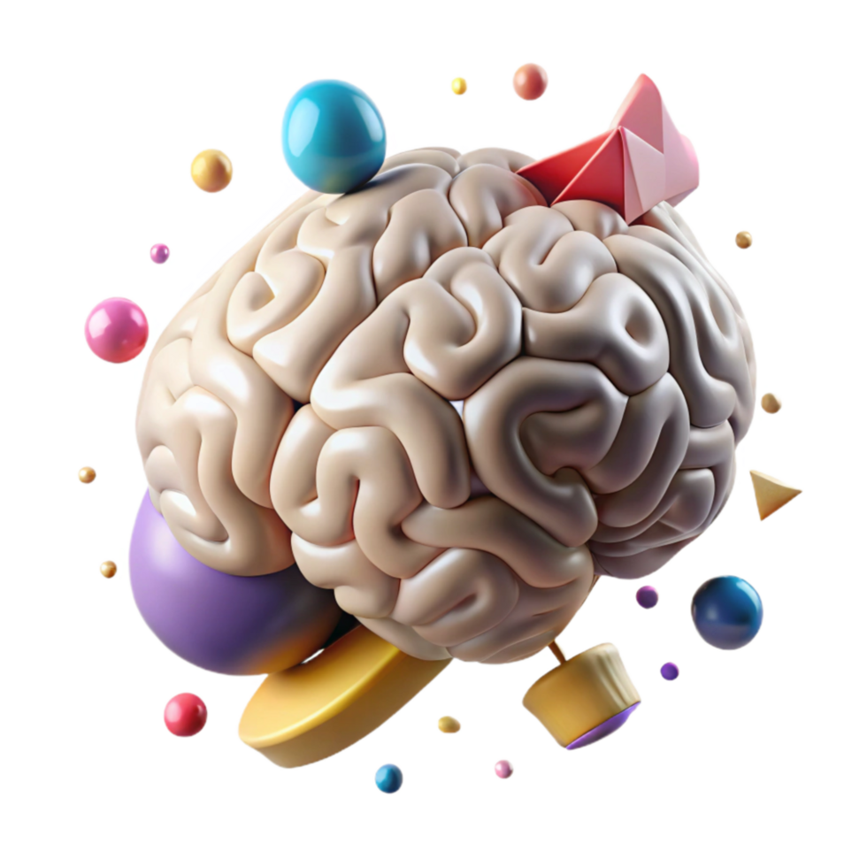 beautiful abstract Brain Scan Side View Cutout on White high quality png