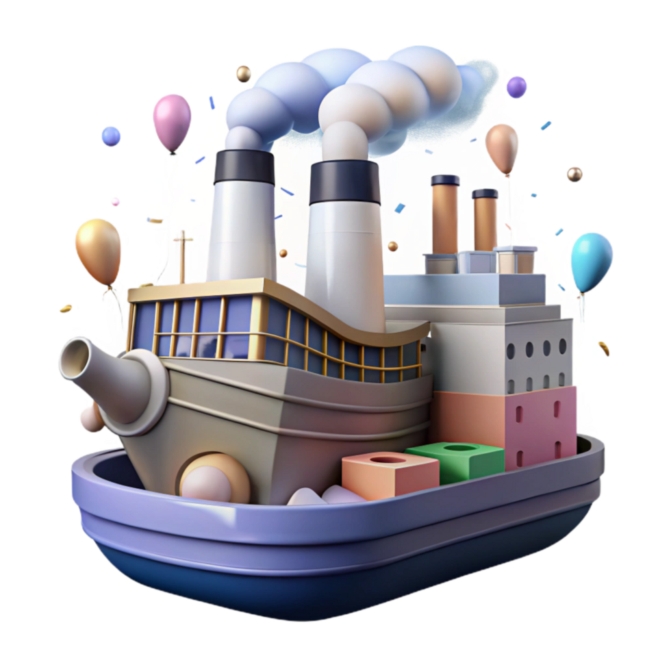 impressive minimalist Cargo Ship Smoke Stack Cutout authentic png