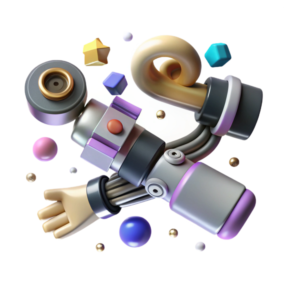 elegant creative D Rendered Nanobot Arm Isolated exclusive png