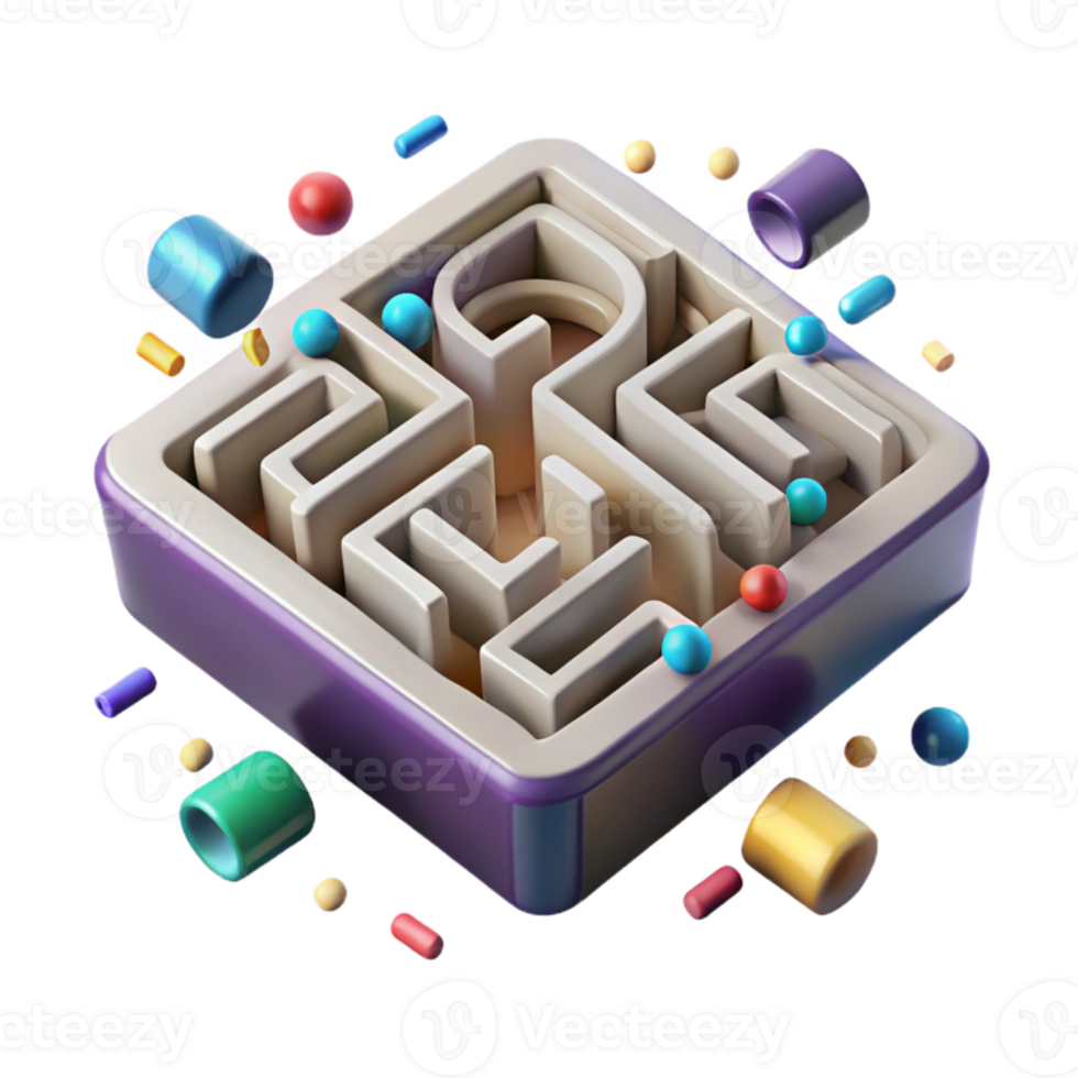 vibrant traditional Complex Decision Maze Puzzle Transparent Background exclusive png