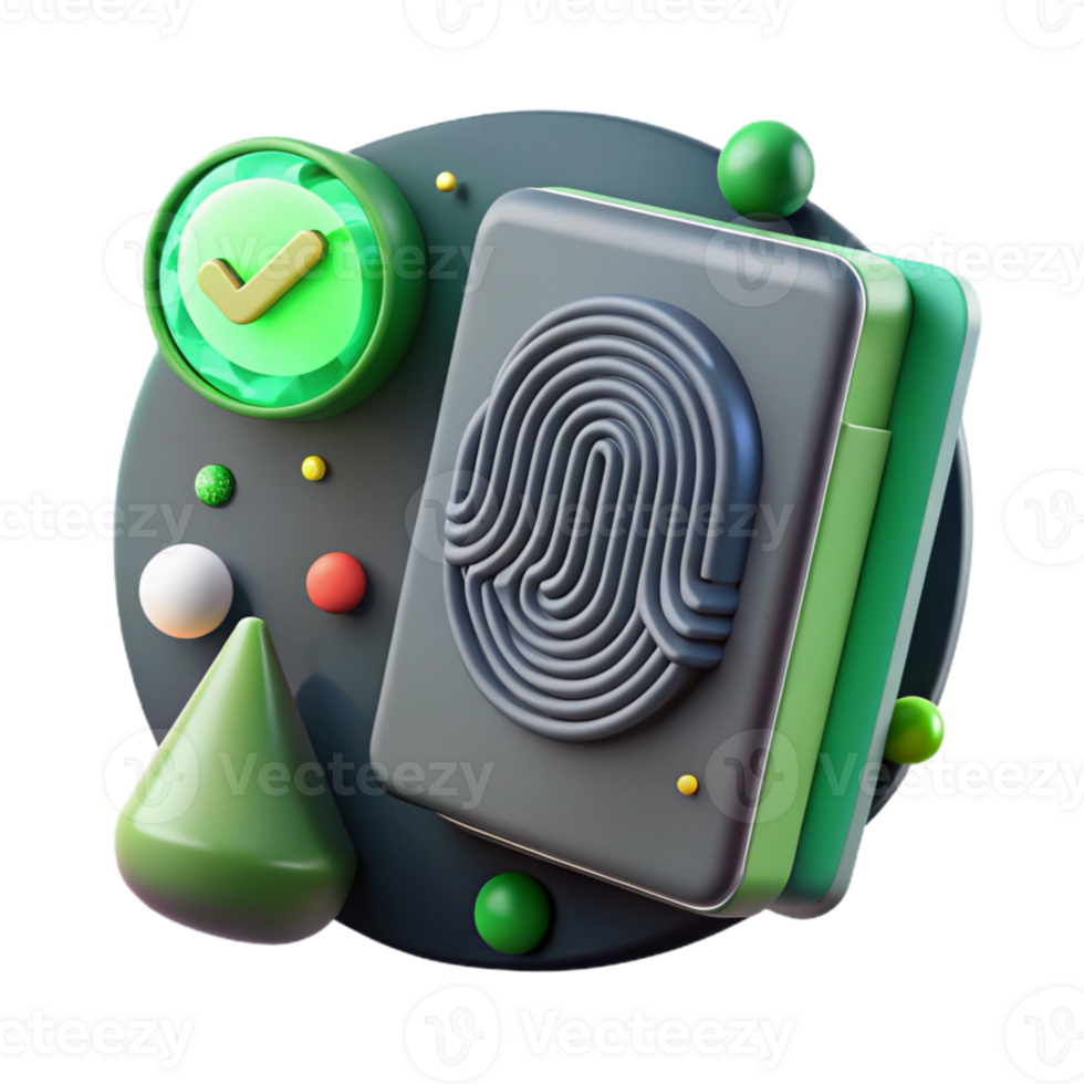 serene classic Digital Fingerprint Scanner with Green Light Isolated genuine png