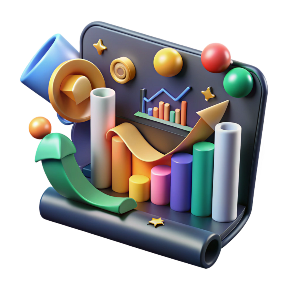 beautiful contemporary Economic Forecast Chart with Projected Growth Cutout high resolution png