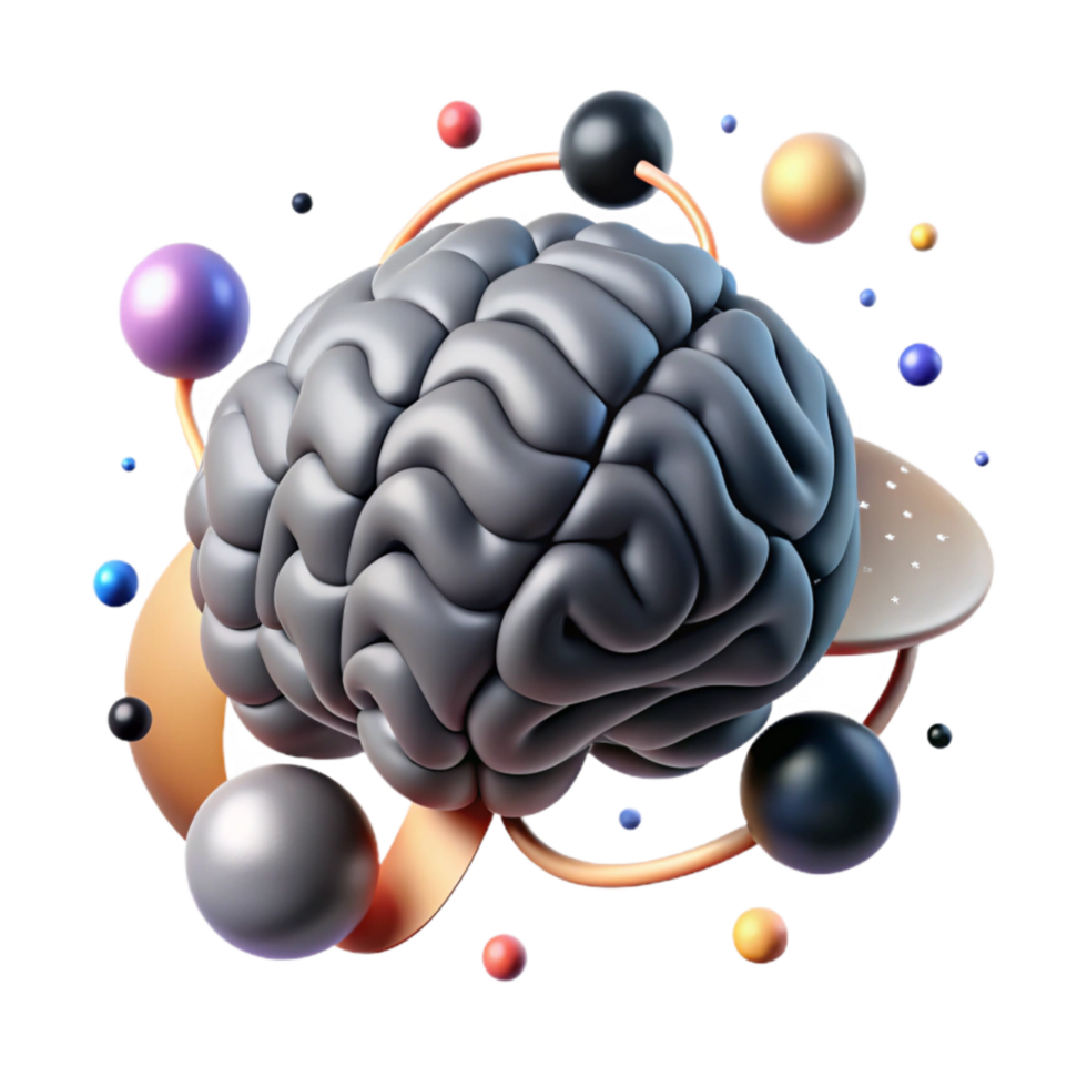 beautiful creative Abstract Brain Network White Isolated genuine png