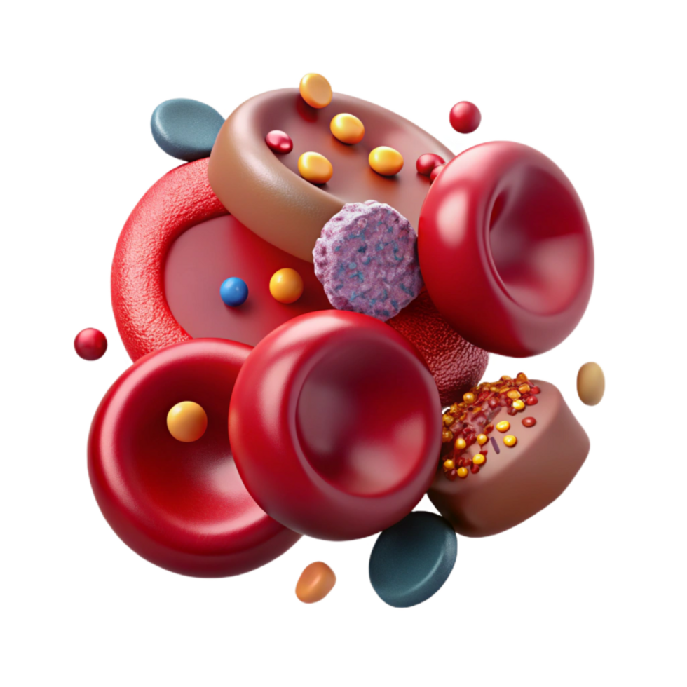 extraordinary traditional Microscopic View of Blood Cells Cutout exclusive png