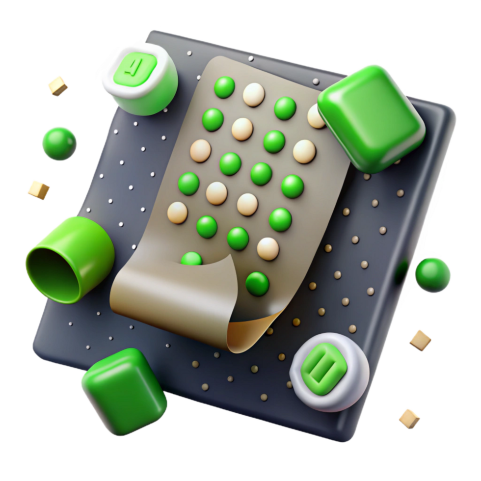 impressive minimalist Binary Code Matrix with Green Highlights Cutout authentic png