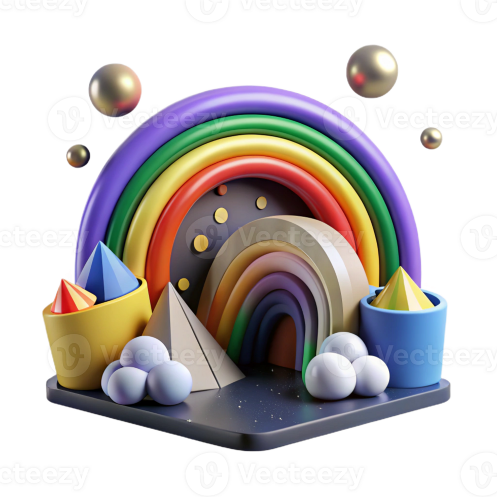 impressive rustic Colorful Rainbow Arcing Over City Cutout with Soft Lighting high quality png