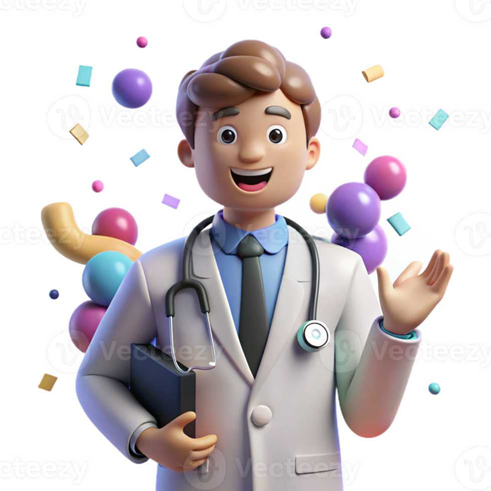 vibrant vintage Doctor with Medical Team Transparent Background Cutout detailed png