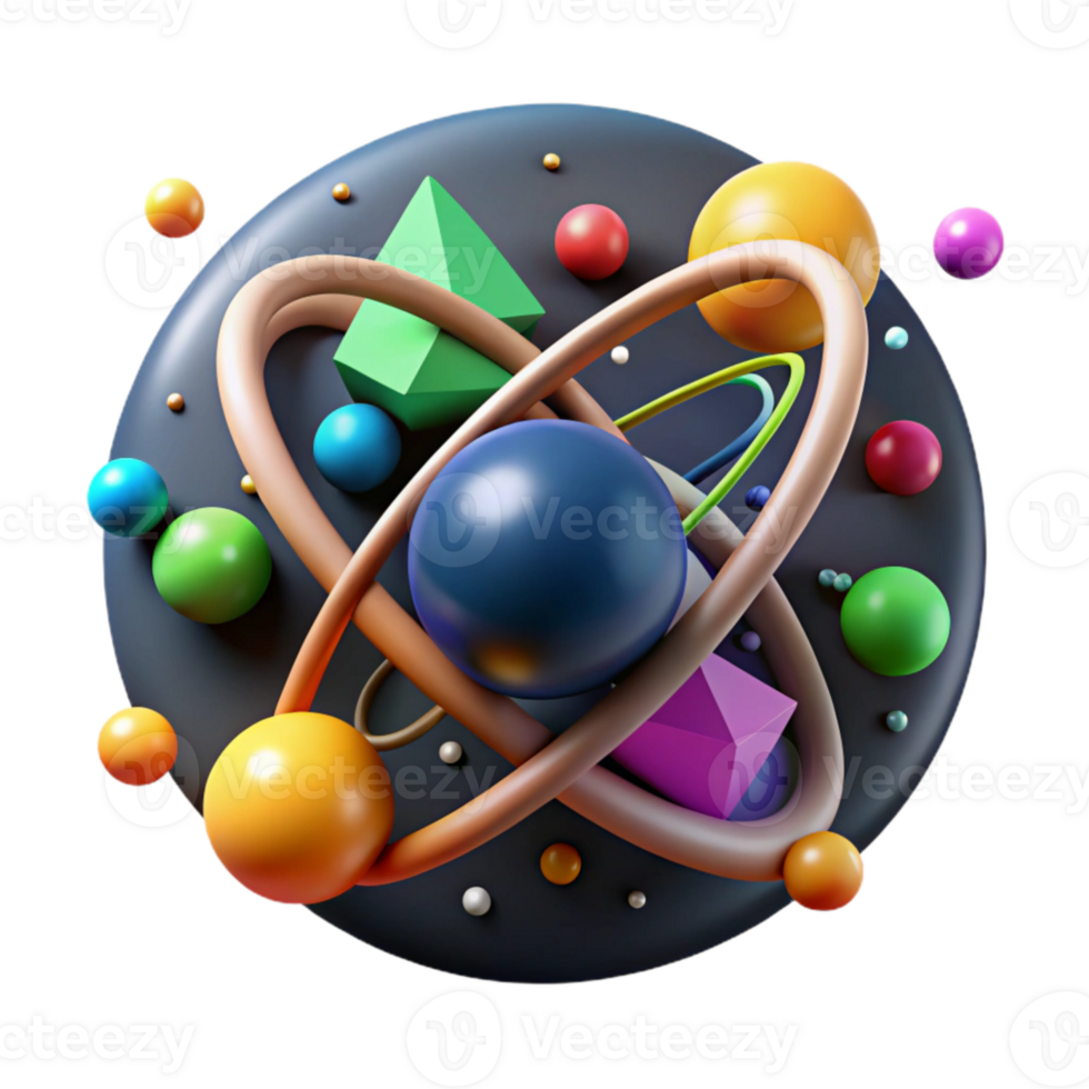 wonderful minimalist Subatomic Particle Tracks Colorful Illustration Isolated png