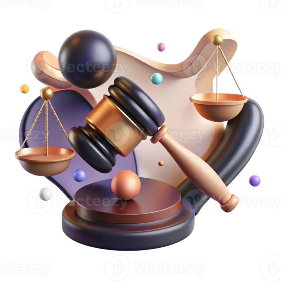 dramatic classic Abstract Justice Symbol Gavel Design Transparent Background high resolution png