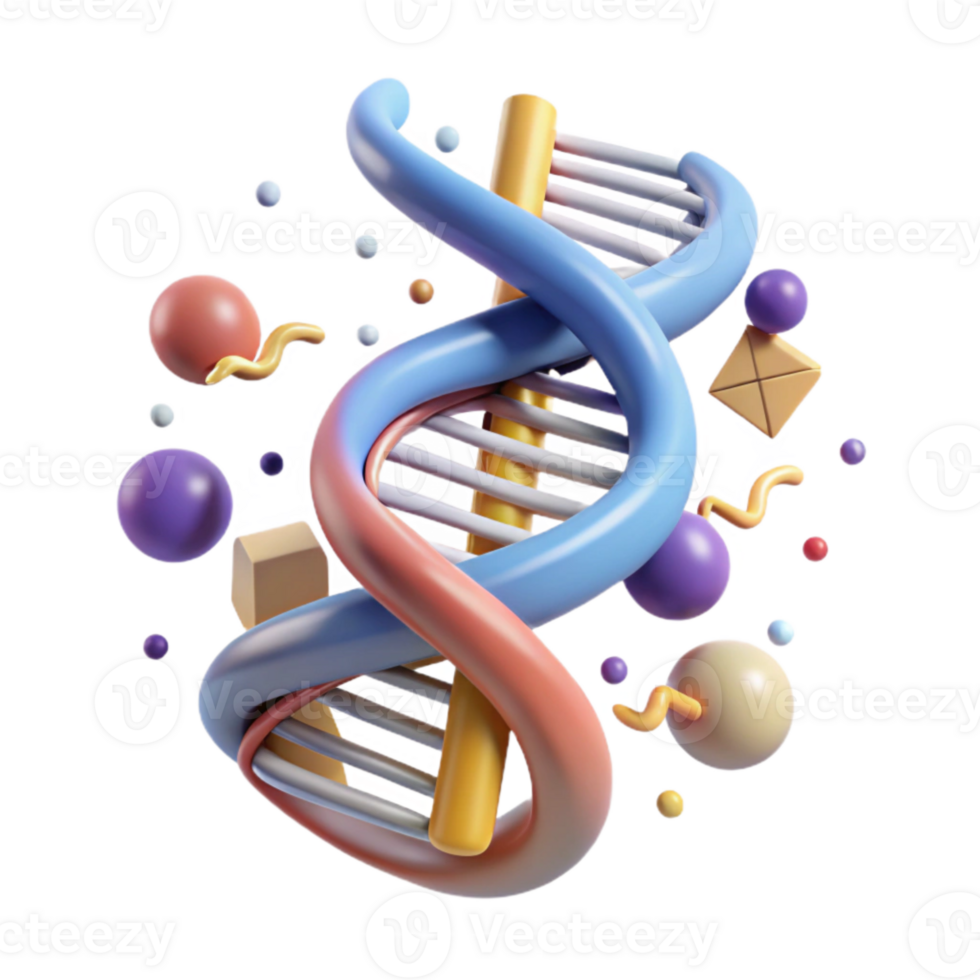 wonderful abstract Dna Double Helix Structure Cutout White Background authentic png