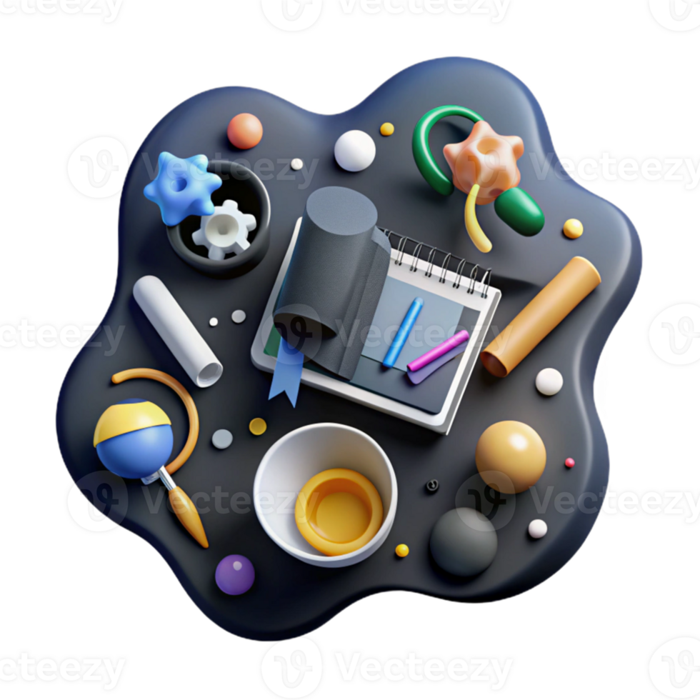 dramatic rustic Linguistics Research Tools and Equipment Cutout Overhead View original png
