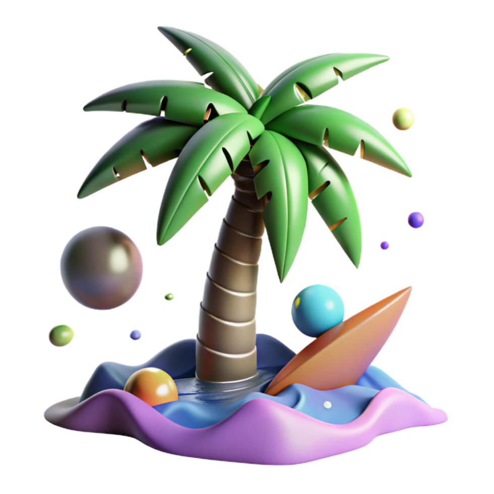 magnificent traditional Palm Tree Silhouette Against Ocean Isolated Element png