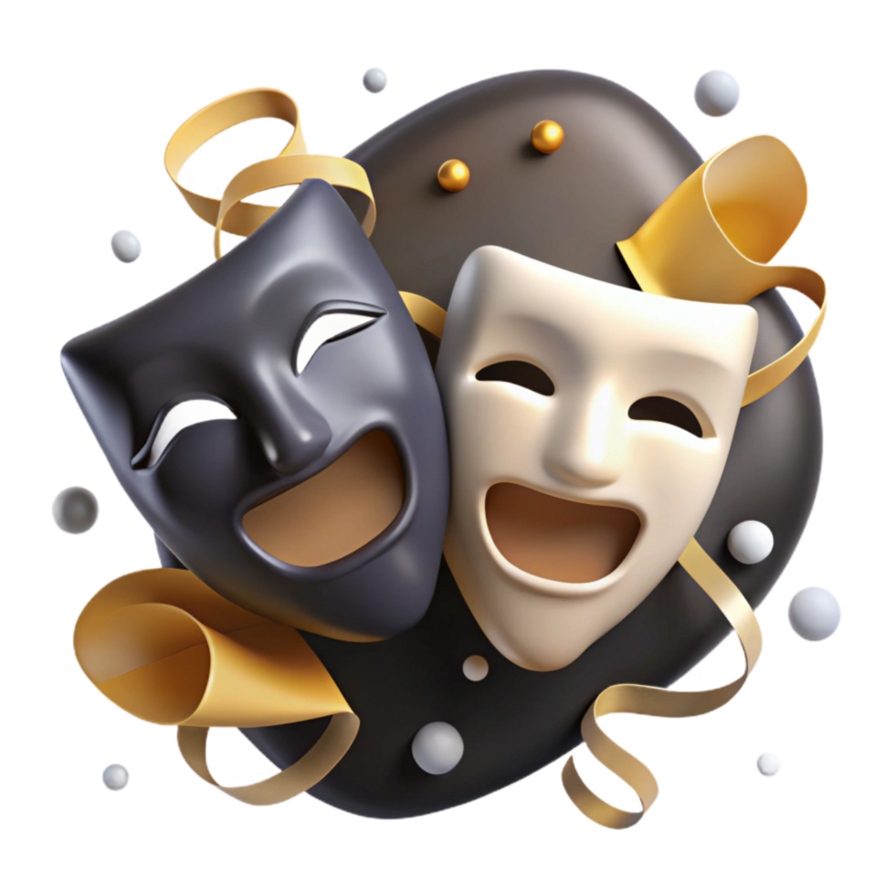 impressive modern Theatre Masks Comedy and Tragedy Cutout png