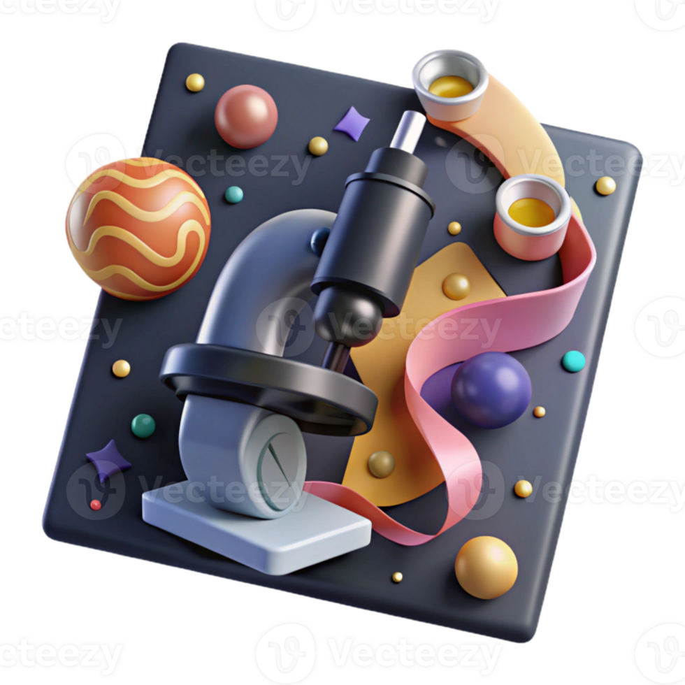 beautiful artistic Microscope Slide with Sample Isolated Element detailed png