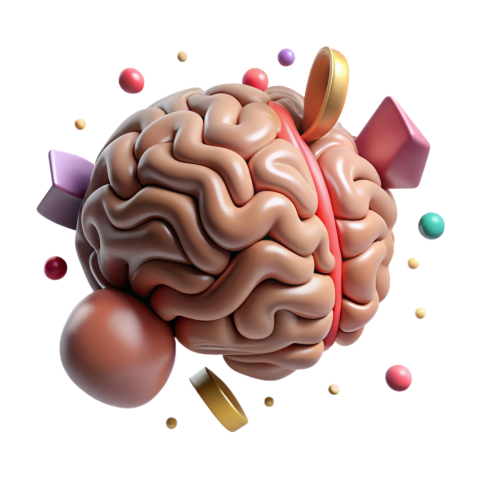 wonderful creative Brain with Blood Vessels Isolated original png