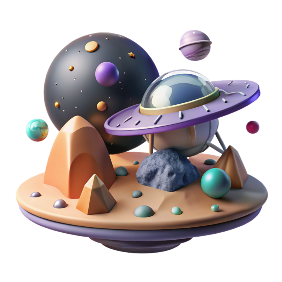 magnificent artistic Space Probe Landing on Alien Planet Cutout png