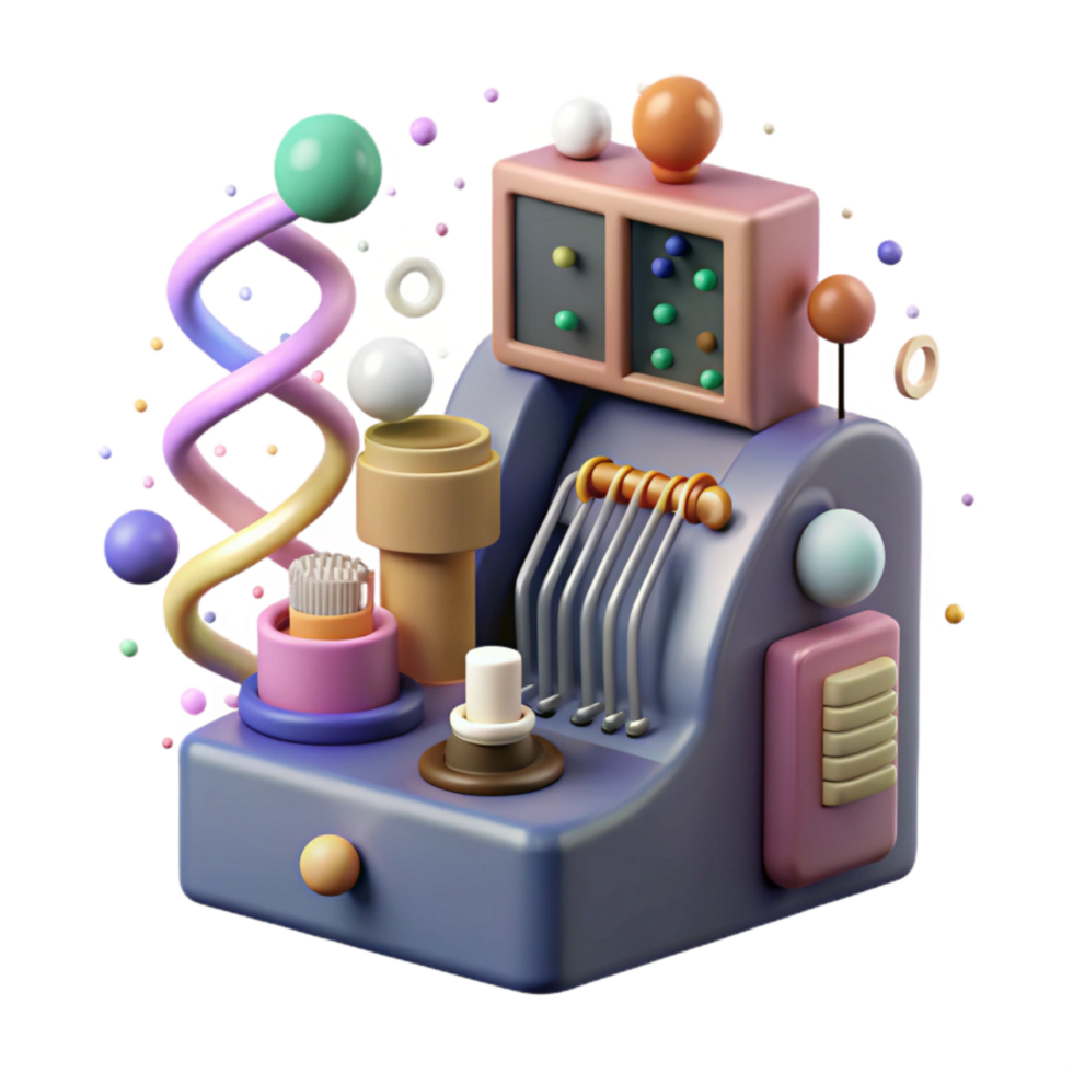 wonderful minimalist Dna Sequencing Machine Operation Illustration Isolated high quality png
