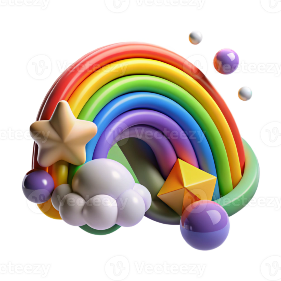 extraordinary abstract Colorful Rainbow After Storm Transparent Background exclusive png