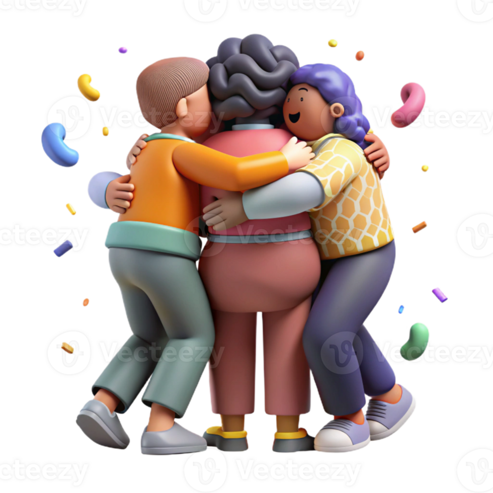 wonderful traditional Group of People Hugging Isolated Cutout png