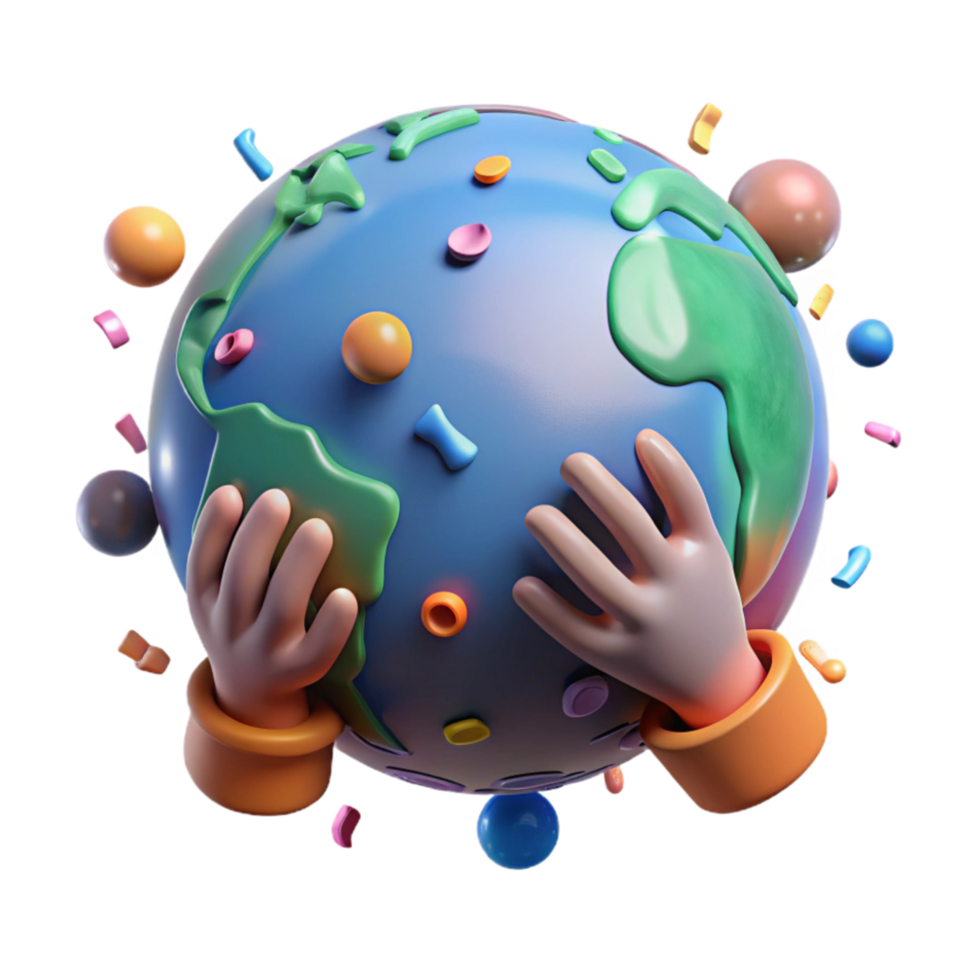 extraordinary contemporary Globe with Helping Hands Isolated Transparent Background genuine png
