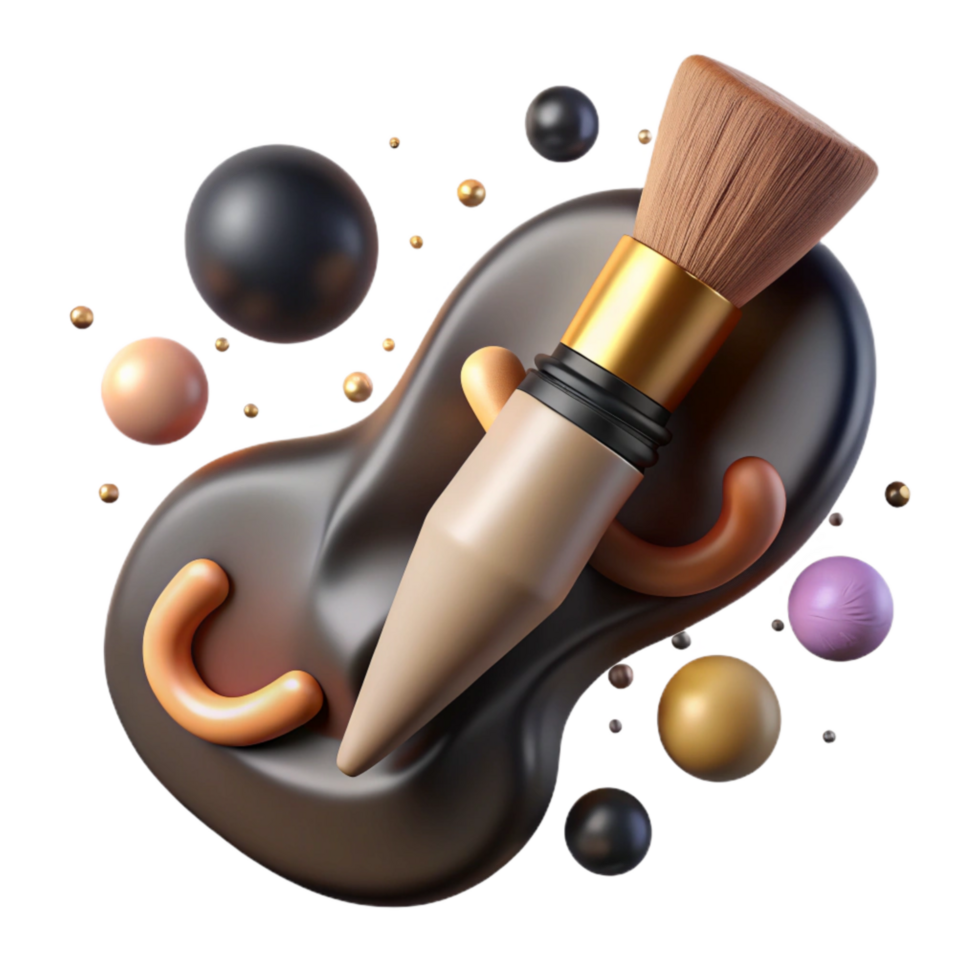 extraordinary artistic Calligraphy Brush with Black Ink Cutout original png