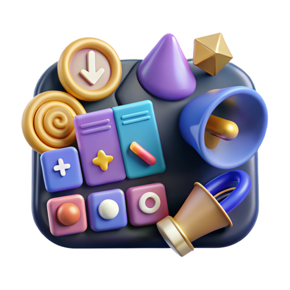 vibrant modern Social Media Marketing Budget Planning Icon Isolated authentic png