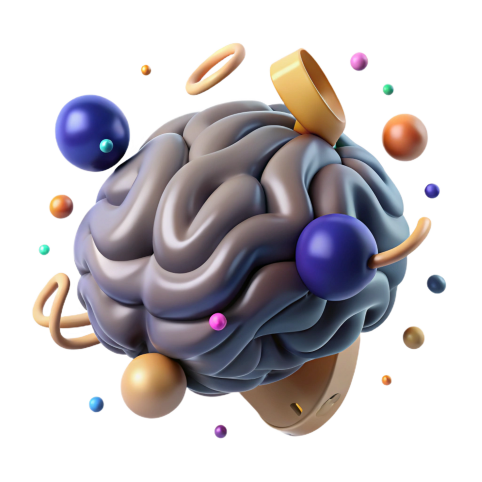 magnificent creative Human Brain Illustration Transparent Background high quality png