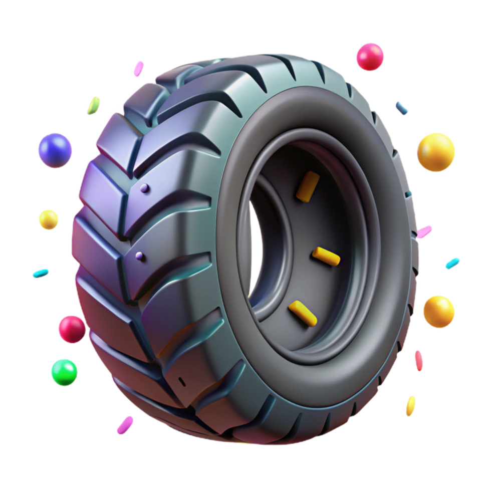 vibrant artistic Vintage Car Tire Tread Pattern Isolated professional png