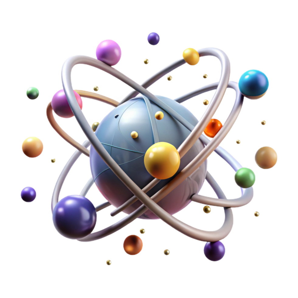dramatic artistic Subatomic Particle Decay Illustration Transparent Background high quality png