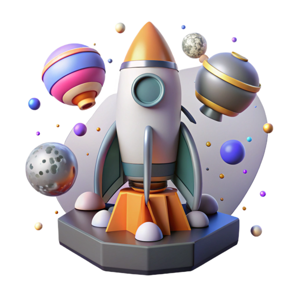 dramatic abstract Rocket Booster Stage Separation Transparent Background professional png