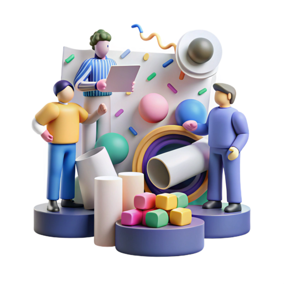 beautiful abstract Team Collaborating on Decision White Cutout high quality png