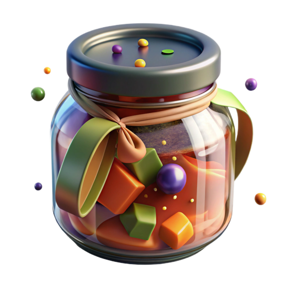 magnificent traditional Glass Jar with Preserved Food Isolated on Transparent Background high resolution png