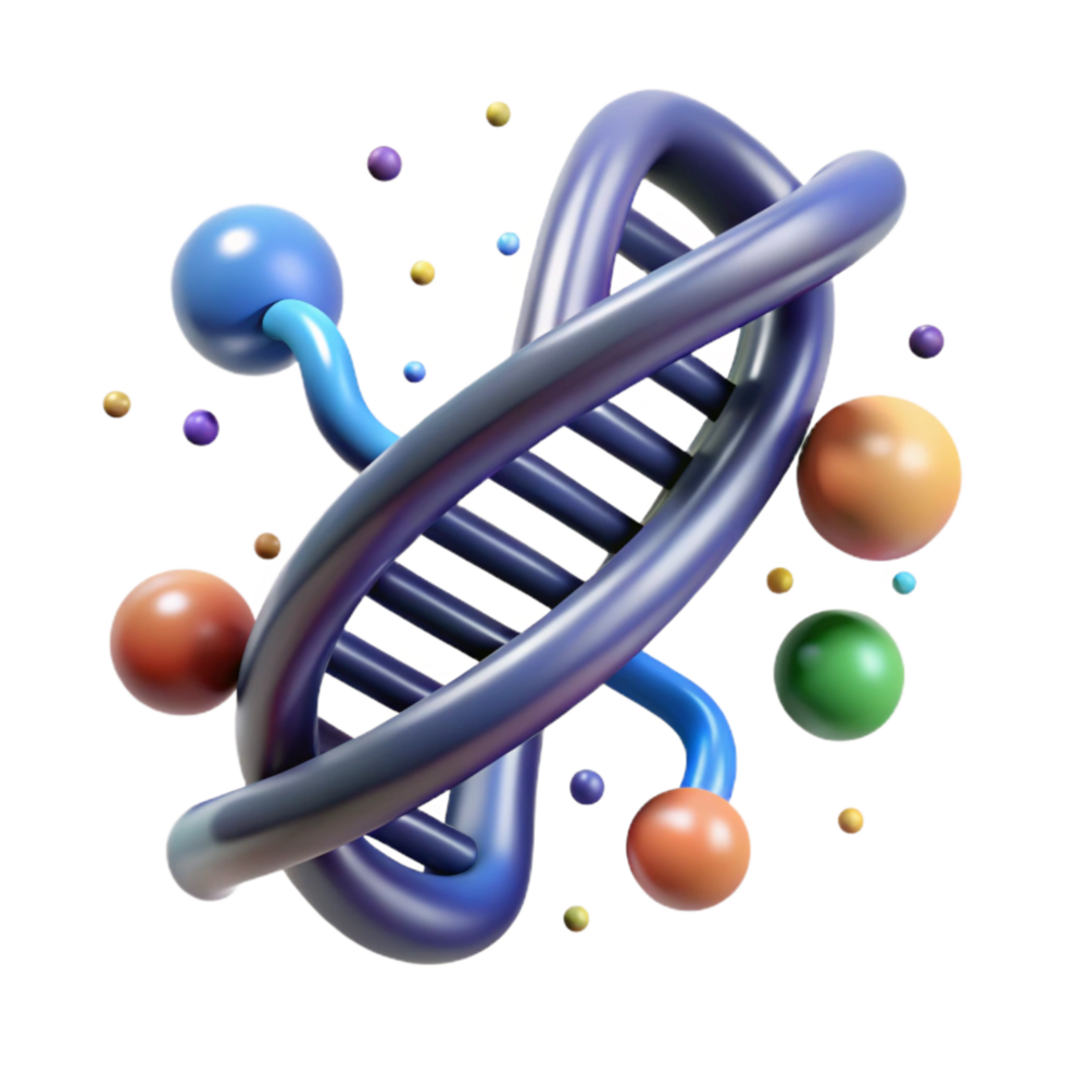 serene creative Dna Double Helix Structure Cutout White Background genuine png