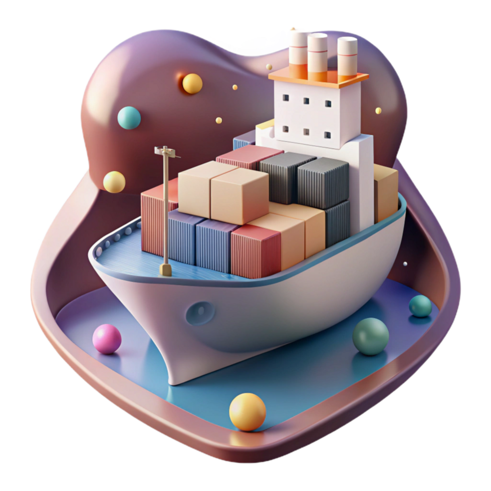 stunning contemporary Cargo Ship at Anchor Transparent Background detailed png