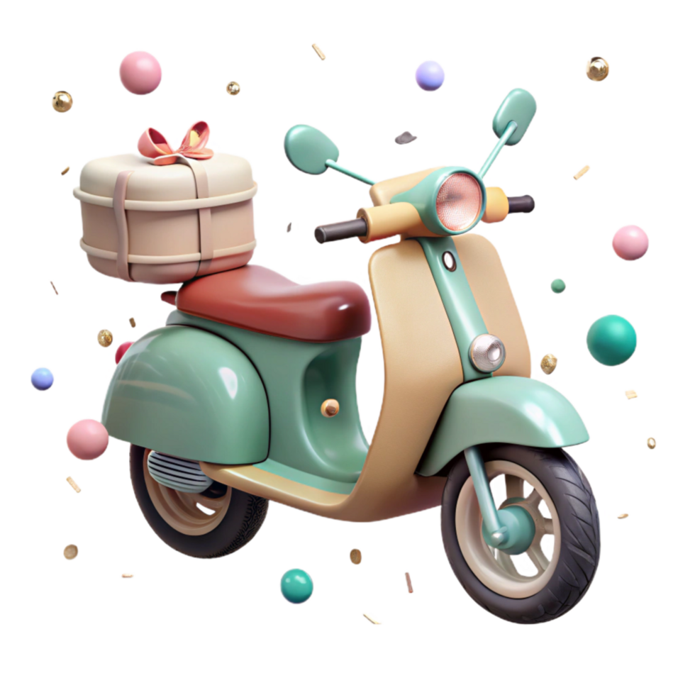 magnificent creative Retro Scooter Front Angle Cutout professional png