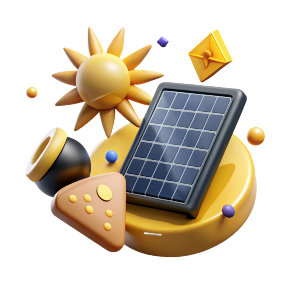wonderful contemporary Solar Energy Icon Set with Bright Yellow Sun Cutout authentic png
