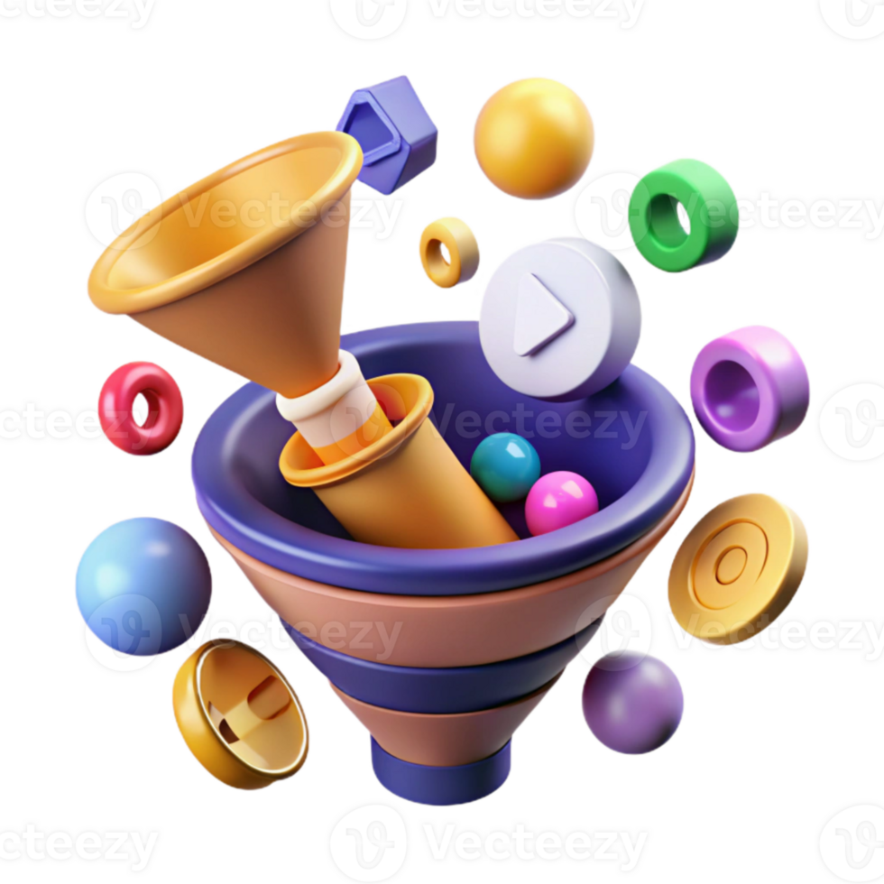 wonderful rustic Social Media Marketing Funnel Cutout Gradient Colors authentic png
